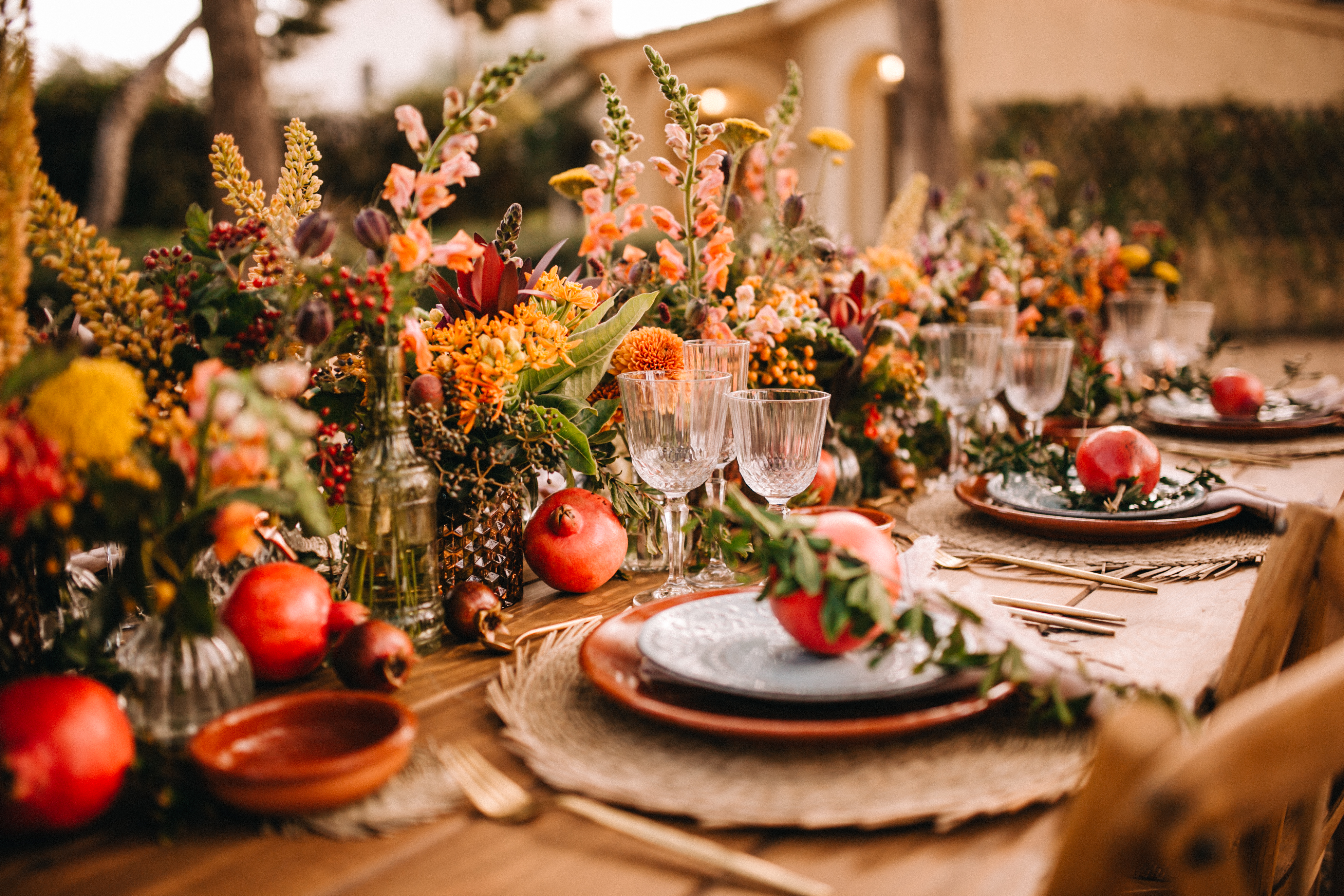 Mesas de otoño rústicas para tu boda